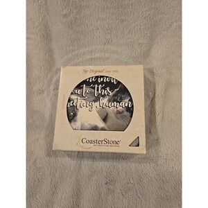 CoasterStone Funny Cat Absorbent Stone Coasters Set of 4 Cork Backed Novelty